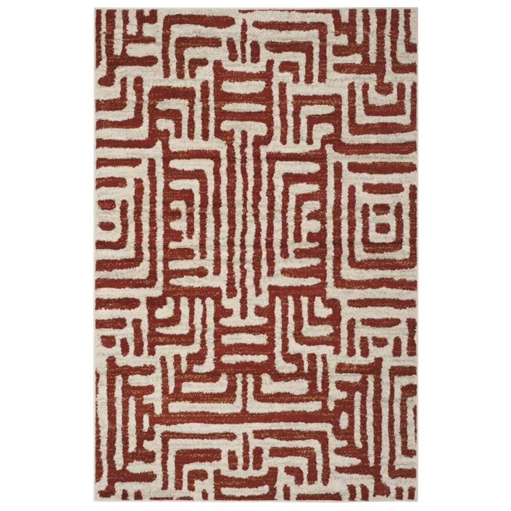 Safavieh Amsterdam AMS106B 4' x 6' Ivory and Terracotta Area Rug