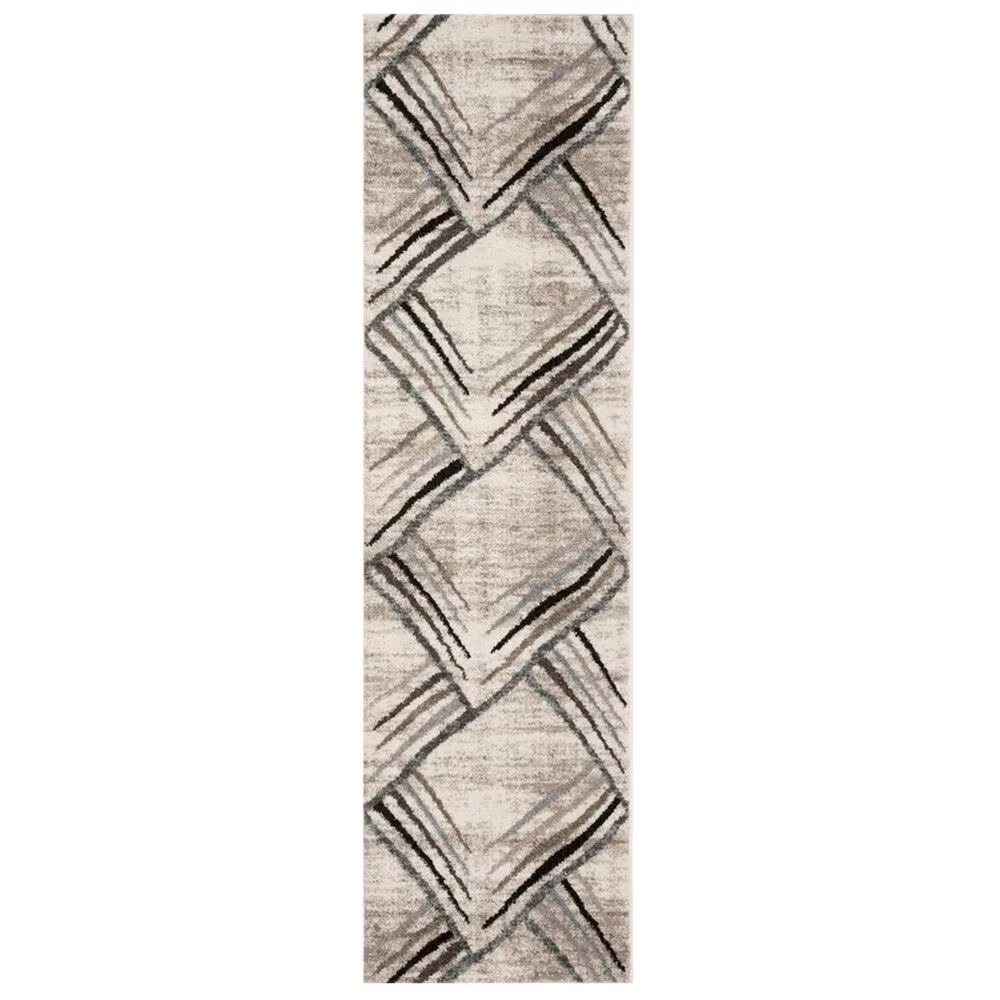 Safavieh Amsterdam AMS112A 2'3" x 8' Cream and Charcoal Runner