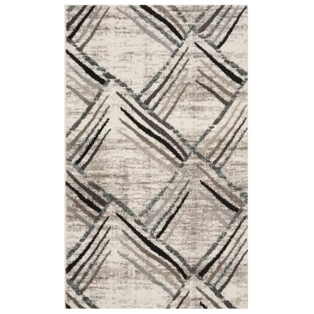 Safavieh Amsterdam AMS112A 4' x 6' Cream and Charcoal Area Rug