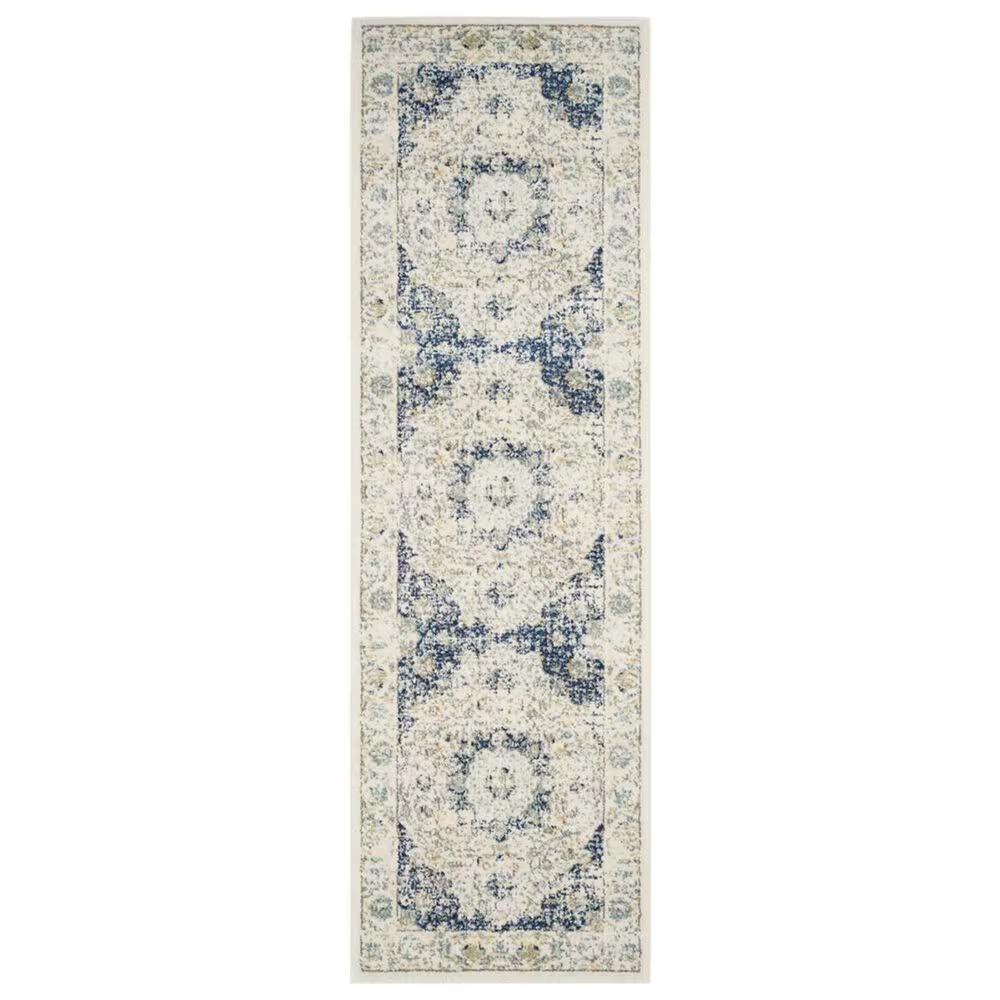 Safavieh Evoke EVK220C 2'2" x 17' Ivory and Blue Runner