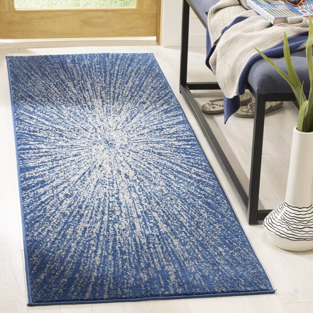 Safavieh Evoke EVK228N 2'2" x 9' Navy and Ivory Runner