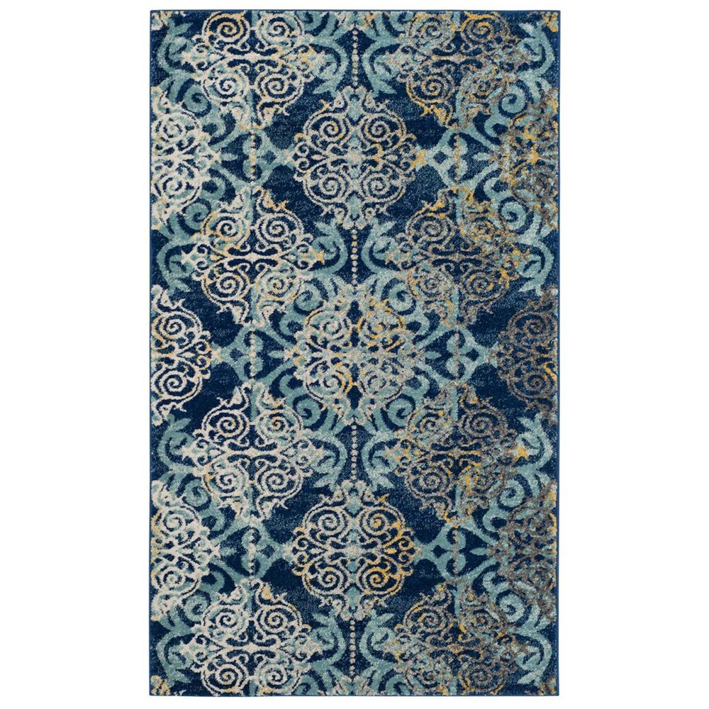 Safavieh Evoke EVK230A 2'2" x 4' Royal Blue and Light Blue Scatter Rug