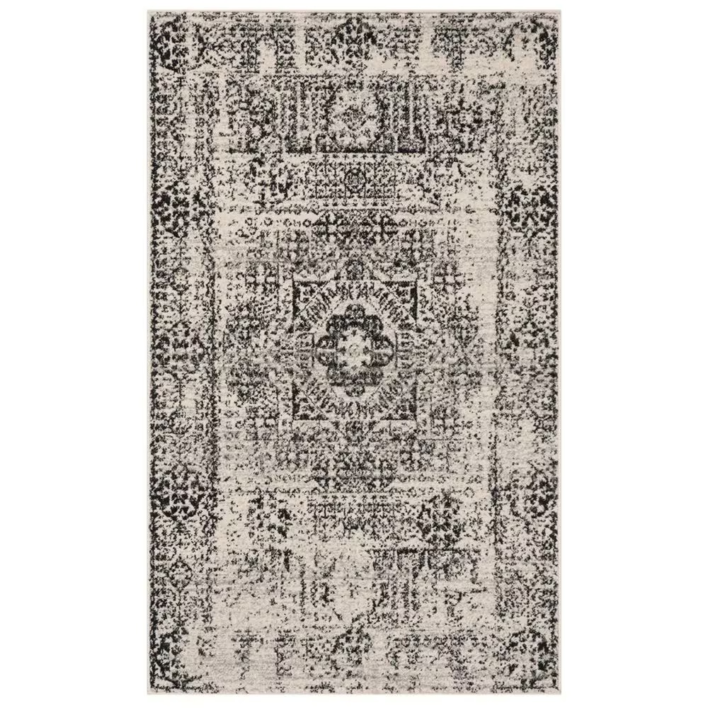 Safavieh Evoke EVK260T 2'2" x 4' Ivory and Black Scatter Rug