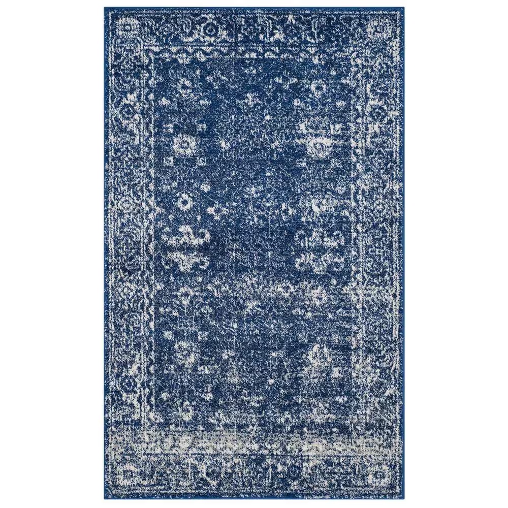Safavieh Evoke EVK270A 2'2" x 4' Navy and Ivory Scatter Rug