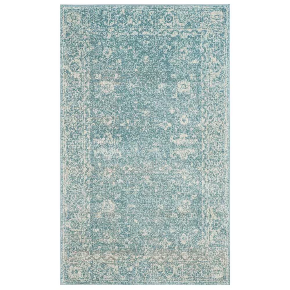 Safavieh Evoke EVK270D 2'2" x 4' Light Blue and Ivory Scatter Rug
