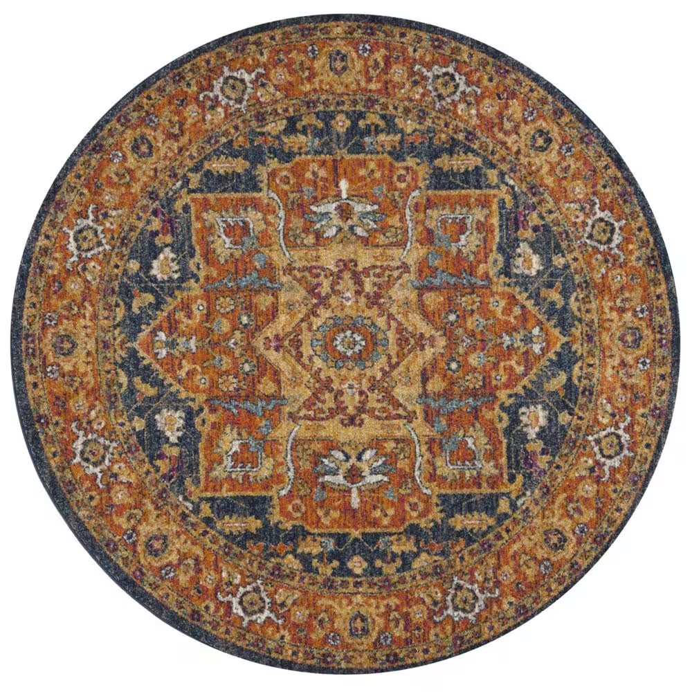 Safavieh Evoke EVK275C 3' Round Blue and Orange Area Rug