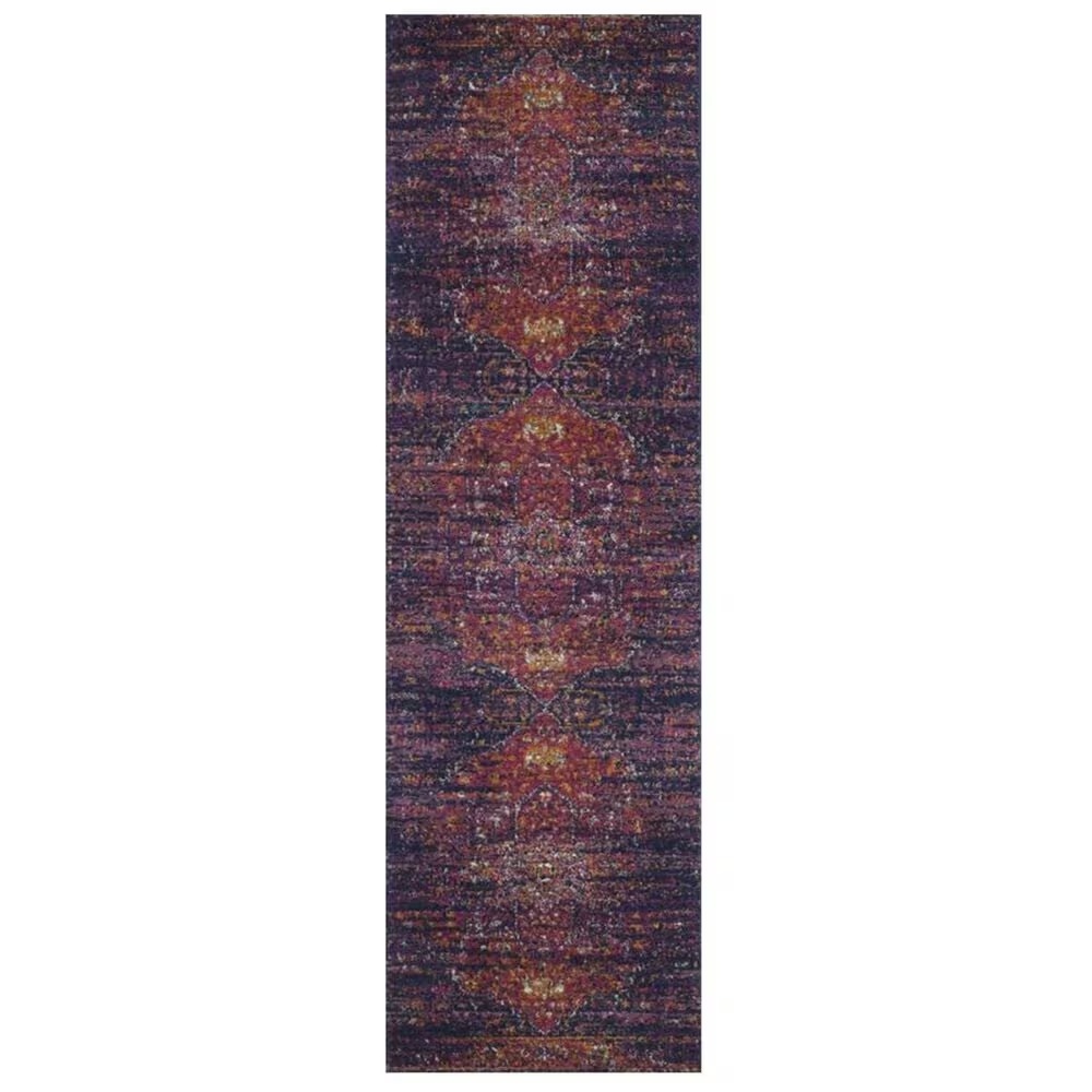 Safavieh Evoke EVK275F 2'2" x 15' Blue and Fuchsia Runner