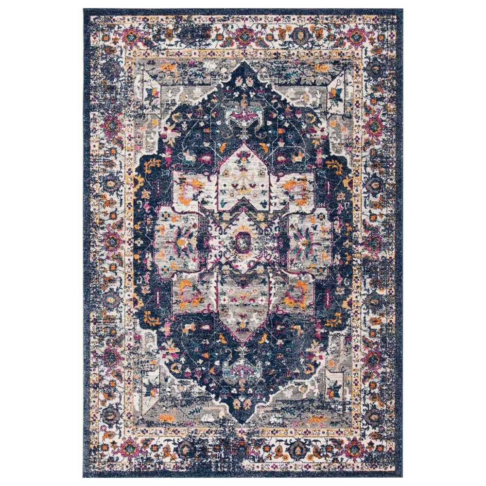 Safavieh Evoke EVK275N 5'1" x 7'6" Navy and Grey Area Rug
