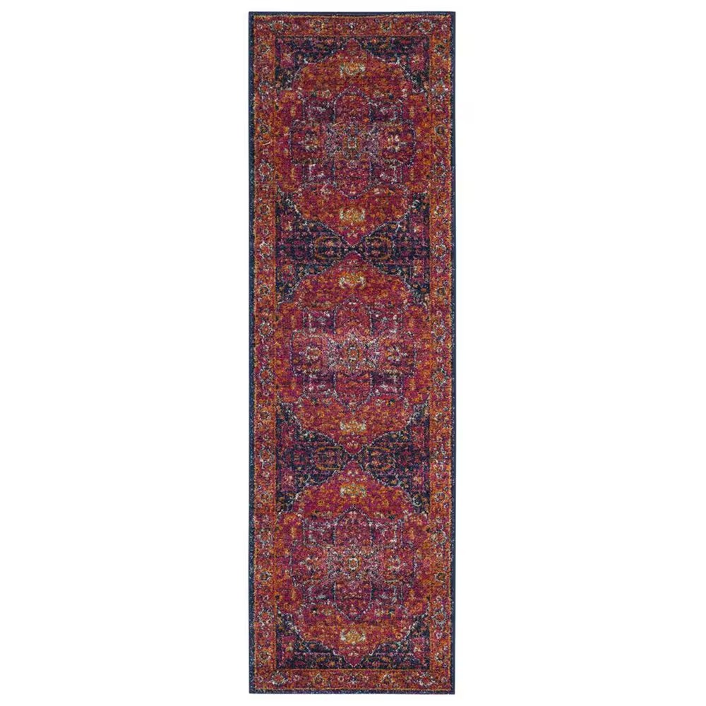 Safavieh Evoke EVK275S 2'3" x 11' Fuchsia and Orange Runner