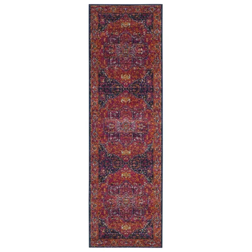Safavieh Evoke EVK275S 2'2" x 17' Fuchsia and Orange Runner