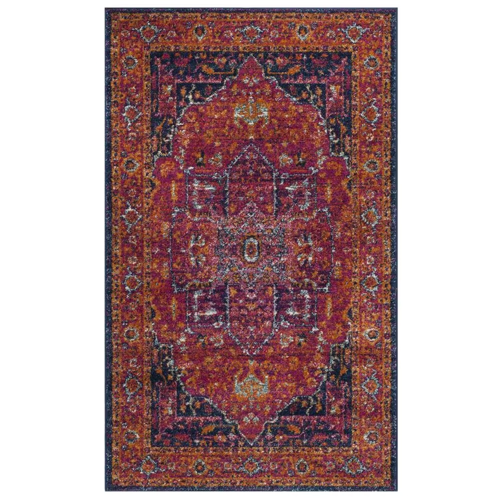 Safavieh Evoke EVK275S 2'2" x 4' Fuchsia and Orange Scatter Rug