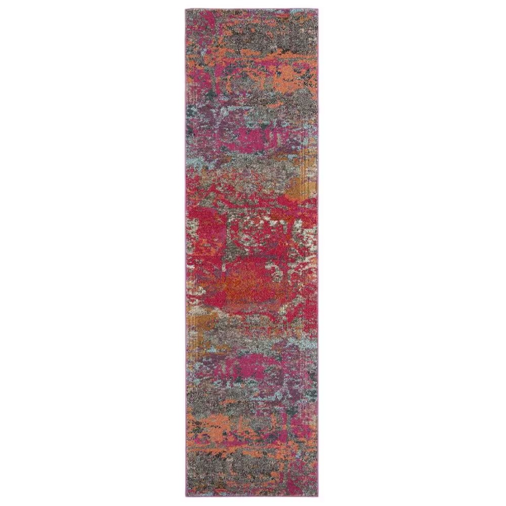 Safavieh Monaco MNC261R 2'2" x 8' Fuchsia and Blue Runner