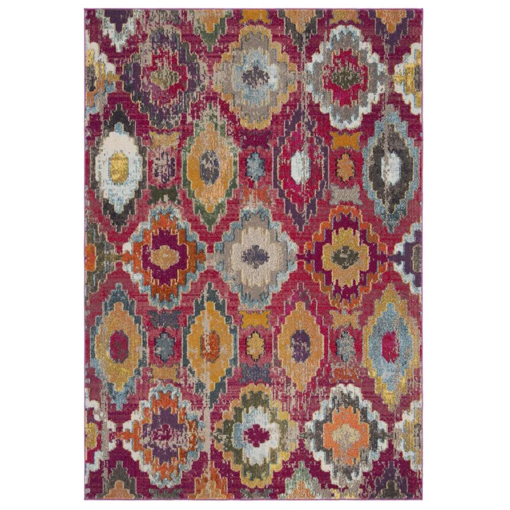 Safavieh Monaco MNC265Q 4' x 5'7" Red and Blue Area Rug