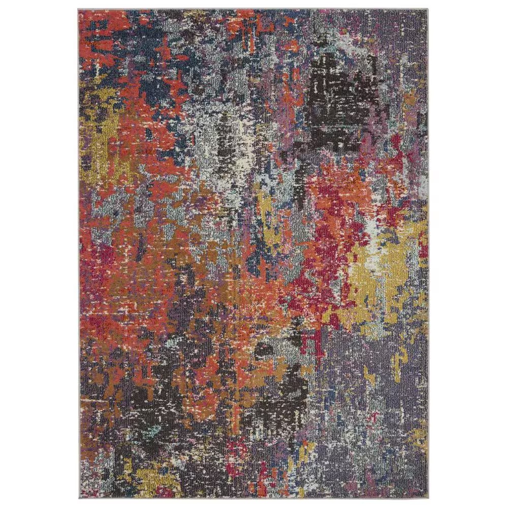 Safavieh Monaco MNC266M 4' x 5'7" Blue and Orange Area Rug