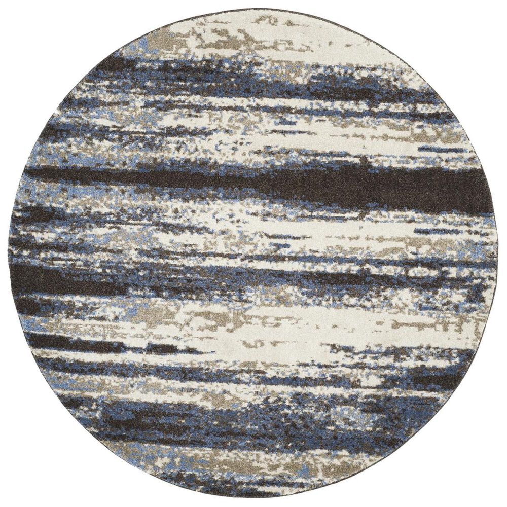 Safavieh Retro RET2138-1165 6' Round Cream and Blue Area Rug