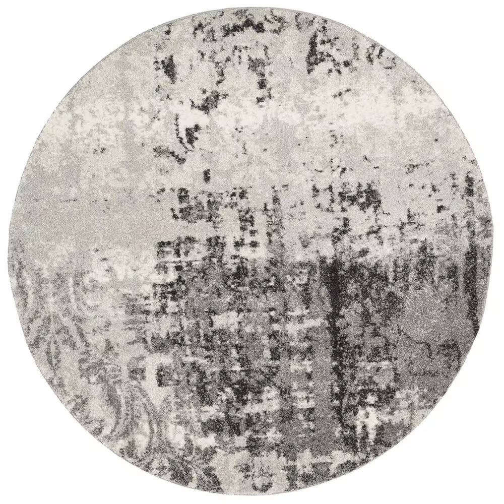 Safavieh Retro RET2139-7980 4' Round Light Grey and Grey Area Rug