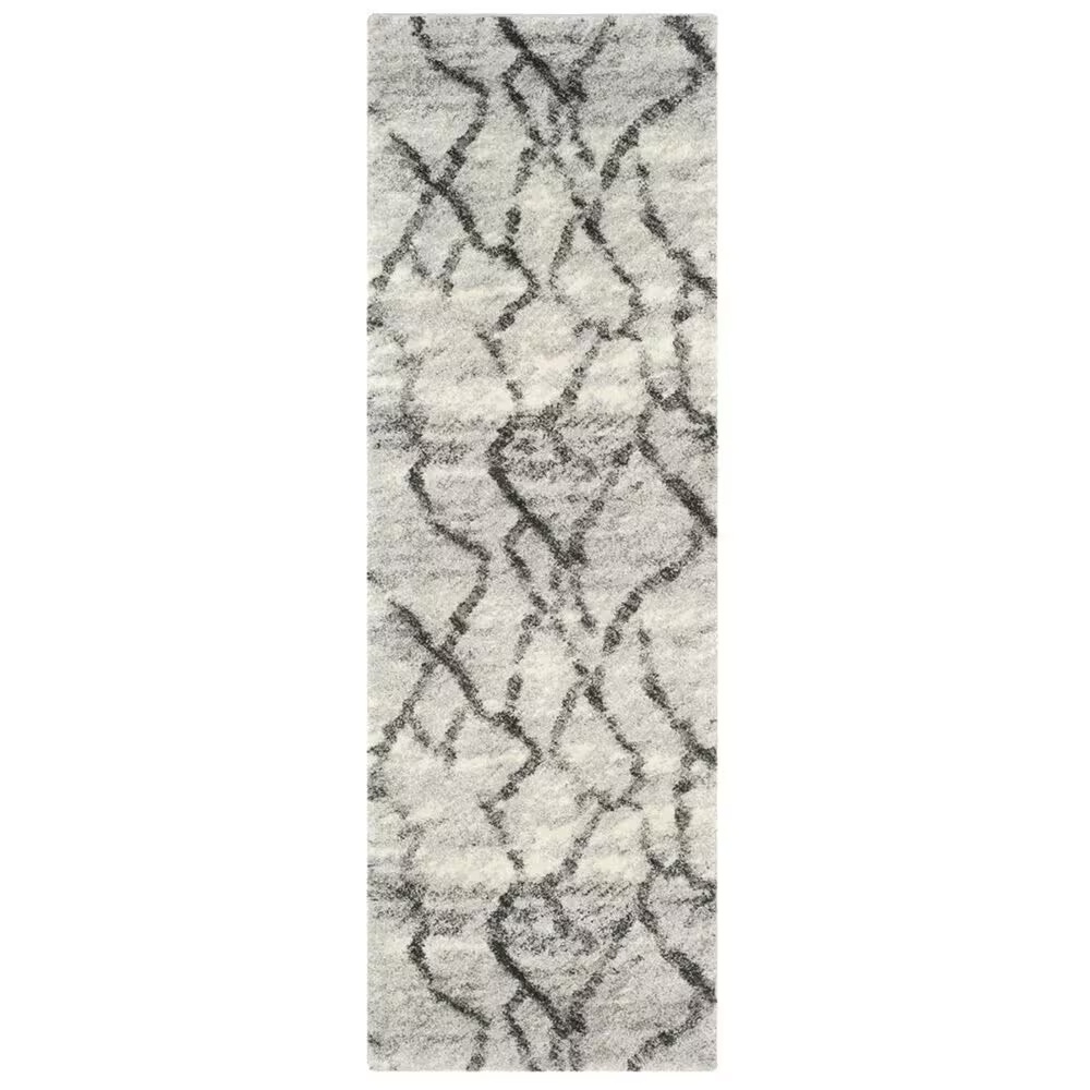 Safavieh Retro RET2144-7990 2'3" x 11' Light Grey and Black Runner