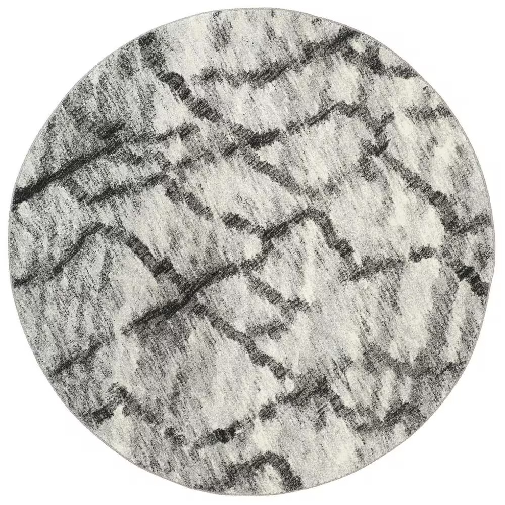 Safavieh Retro RET2144-7990 6' Round Light Grey and Black Area Rug