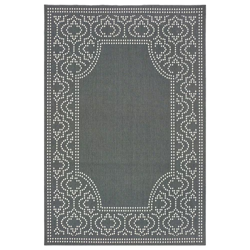Oriental Weavers Marina 1247X 3'7" x 5'6" Grey and Ivory Area Rug