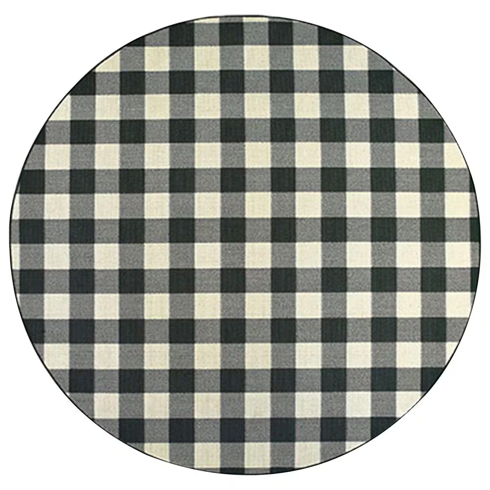 Oriental Weavers Marina 1932K 7'10" Round Black and Ivory Area Rug
