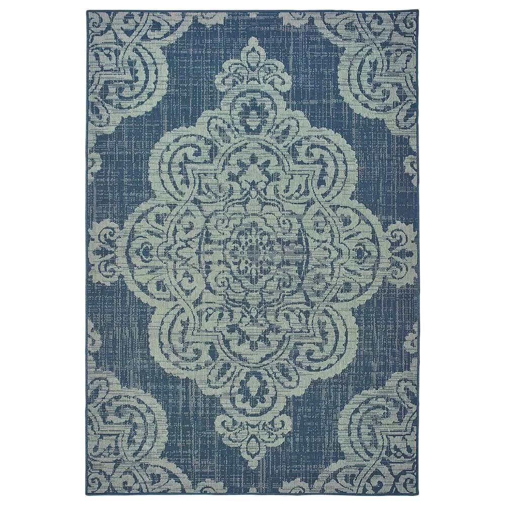 Oriental Weavers Marina 5929B 7'10" x 10'10" Navy and Grey Area Rug