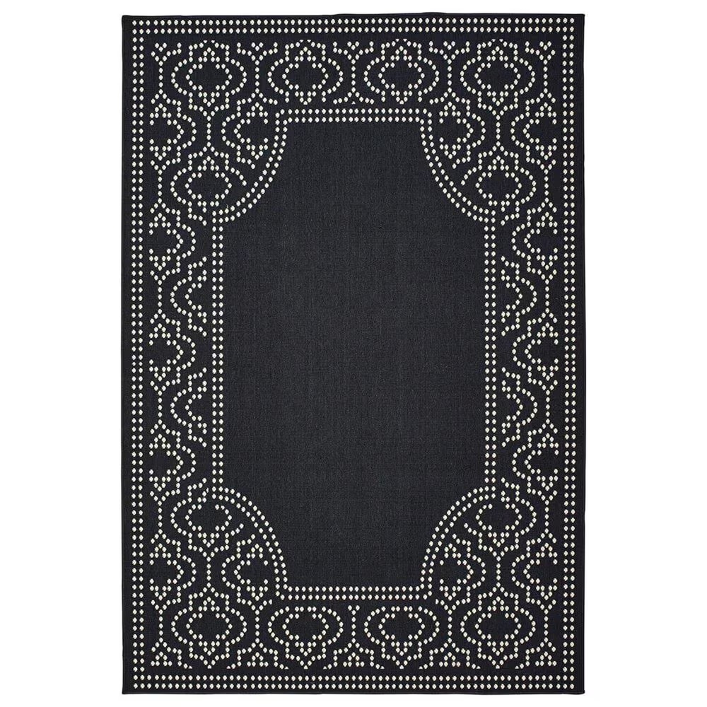 Oriental Weavers Marina 1247K 5'3" x 7'6" Black and Ivory Area Rug