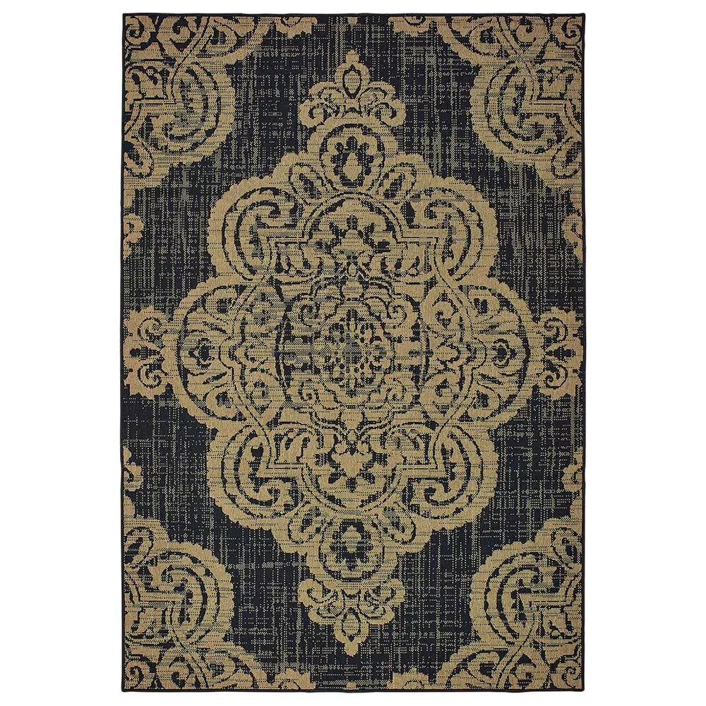 Oriental Weavers Marina 5929K 1'9" x 3'9" Black and Tan Area Rug
