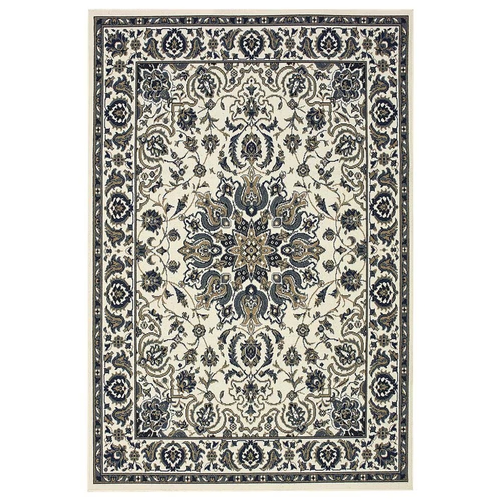 Oriental Weavers Marina 1248W 2'5" x 4'5" Ivory and Navy Area Rug