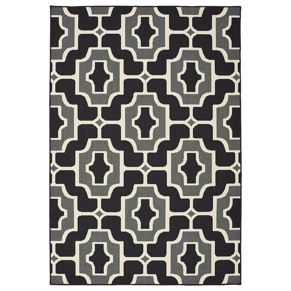 Oriental Weavers Marina 1491Z 1'9" x 3'9" Black and Grey Scatter Rug
