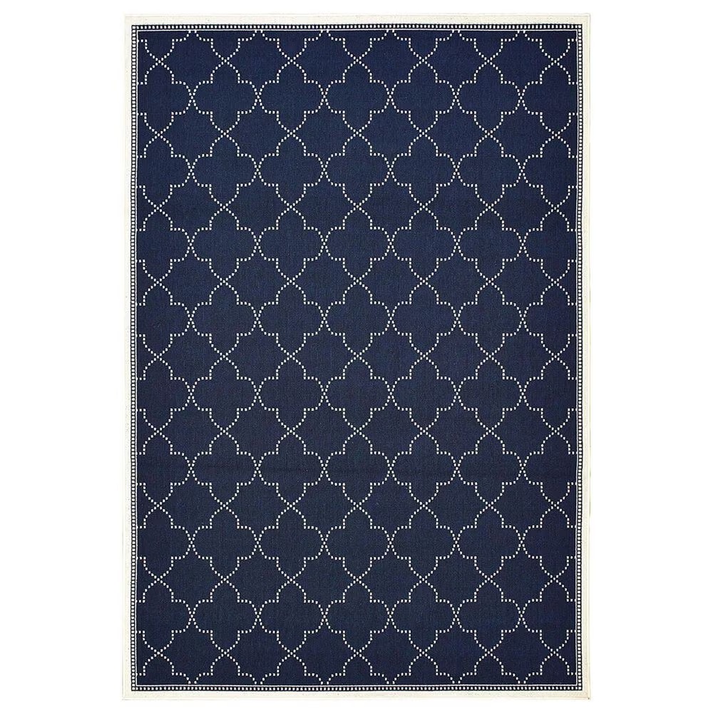 Oriental Weavers Marina 6025P 7'10" x 10'10" Navy and Ivory Area Rug