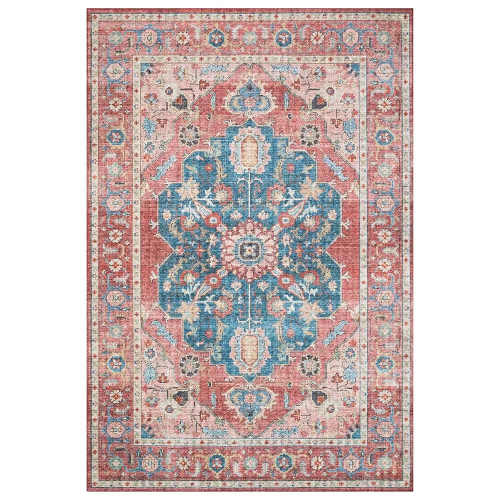 Loloi II Skye SKY-05 7'6" x 9'6" Brick and Ocean Area Rug