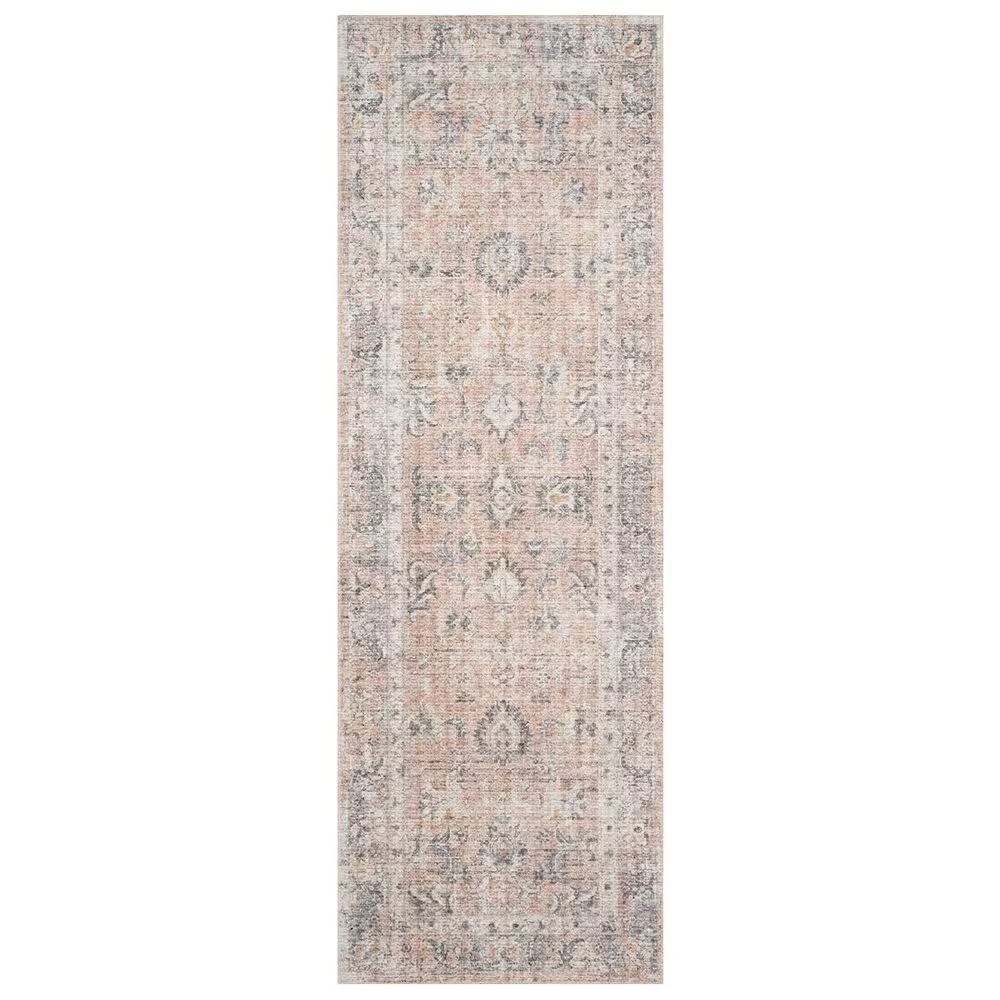 Loloi II Skye SKY-01 2'6" x 7'6" Blush and Grey Runner
