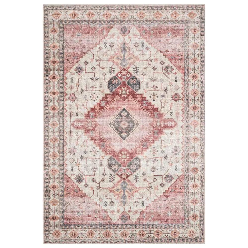 Loloi II Skye SKY-02 5' x 7'6" Ivory and Berry Area Rug
