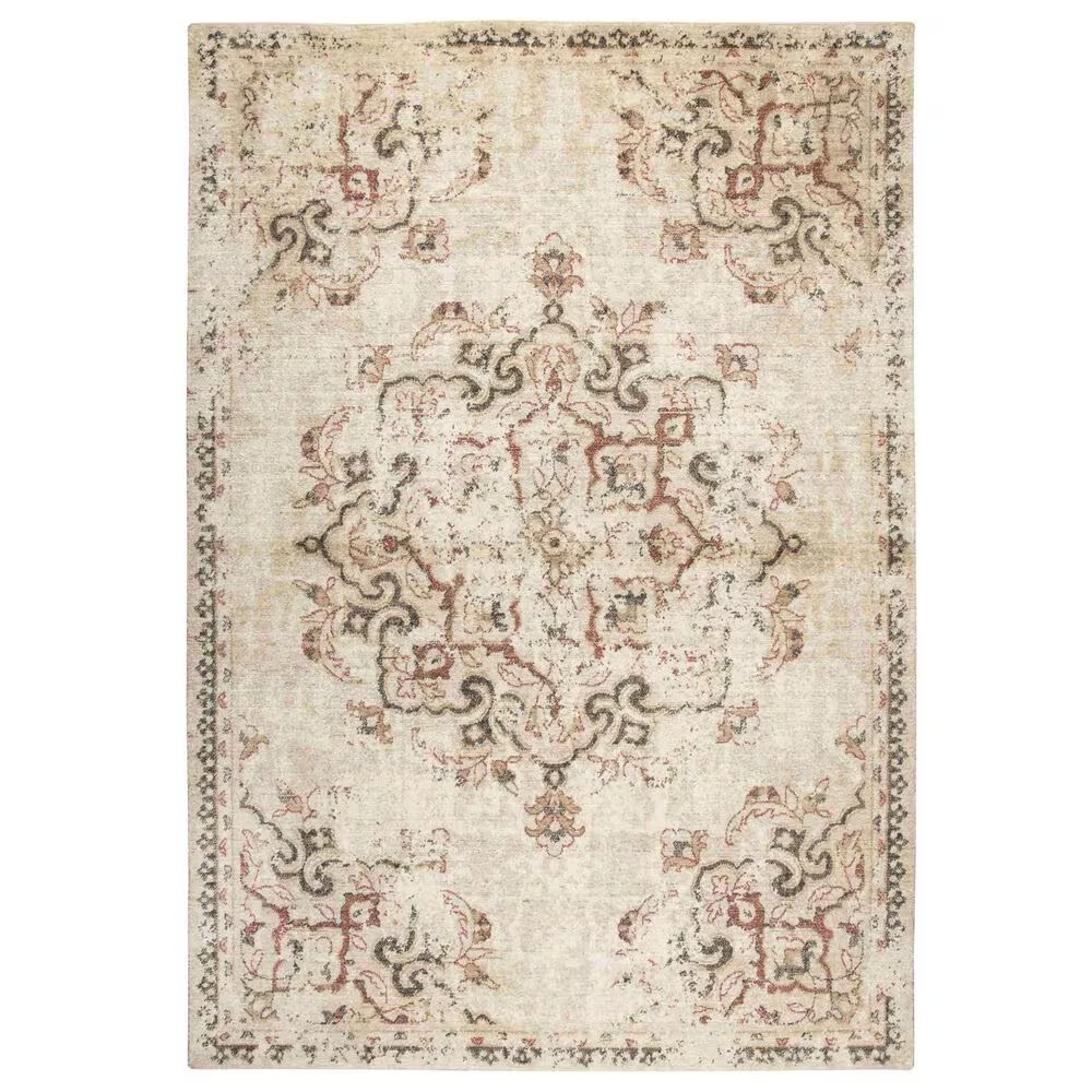 RIZZY Gossamer Beige, Grey and Red 9' x 12' Area Rug