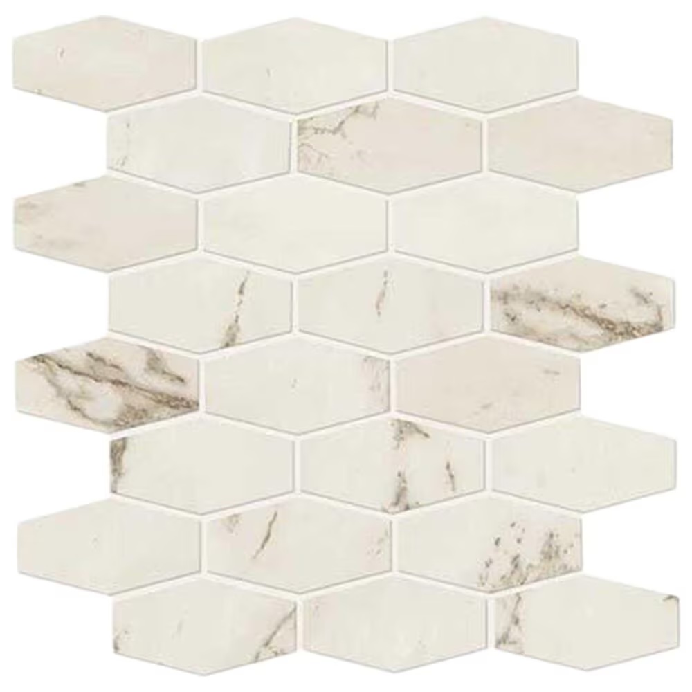 Marazzi Classentino Palazzo White 12" x 12" Linear Hexagon Porcelain Mosaic Sheet