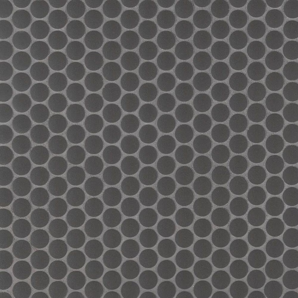 MS International Penny Round Nero 6mm Gloss Ceramic Mosaic Tile