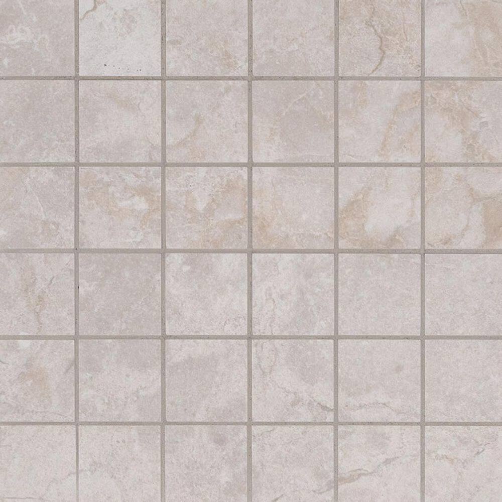 MS International Ansello Ivory 2" x 2" Square on 12" x 12" Ceramic Mosaic Sheet