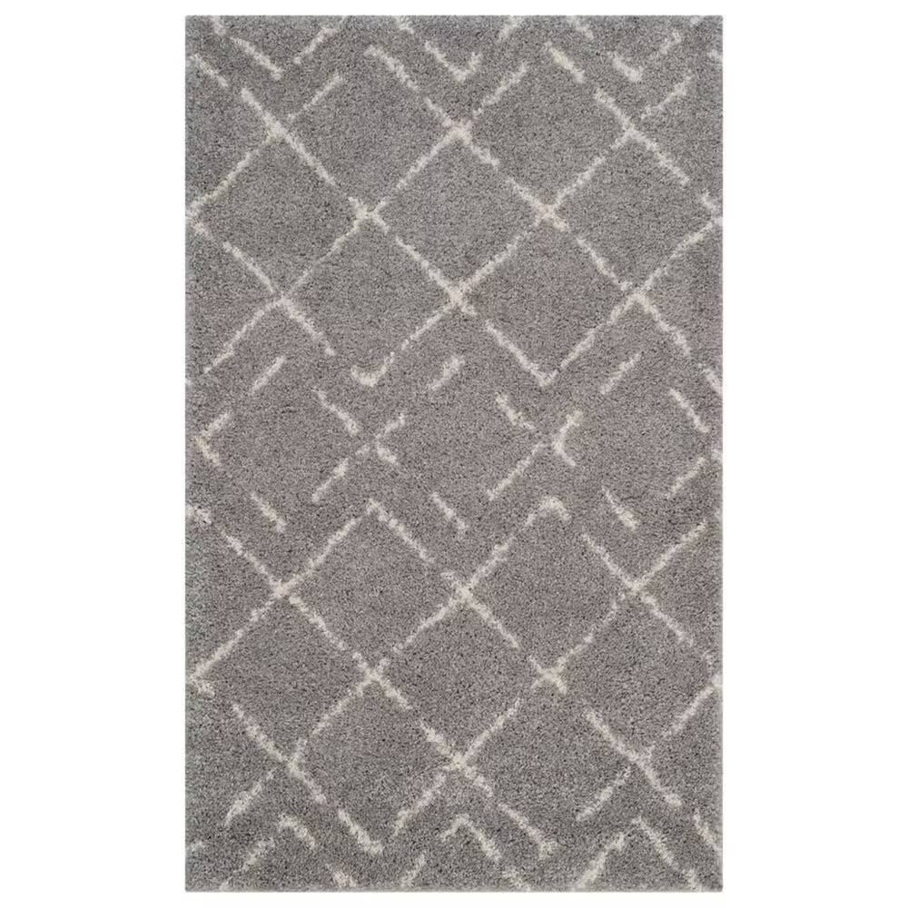 Safavieh Arizona Shag ASG743D 4' x 6' Grey and Ivory Area Rug