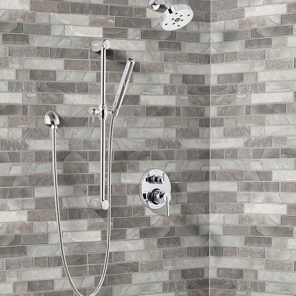MS International Tarvos Interlocking Gray 12" x 12" Glass Mosaic Sheet