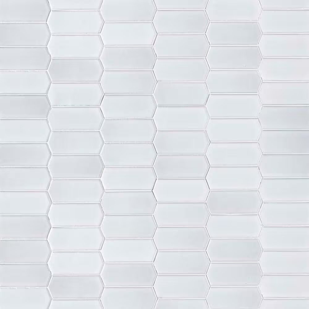MS International Retro Picket Bianco 12" x 12" Porcelain Mosaic Sheet