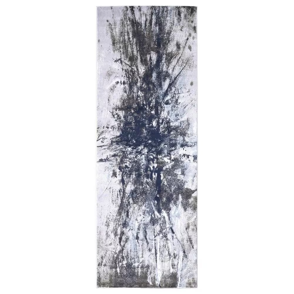 Feizy Gaspar 5'2" x 7'2" White and Gray Area Rug