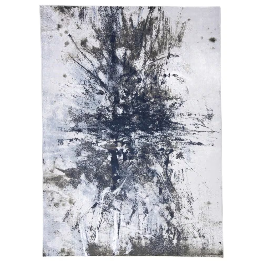 Feizy Gaspar 10'4" x 13'6" White and Gray Area Rug