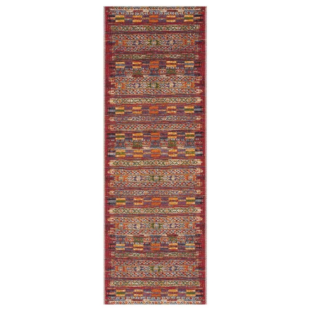 Loloi Mika 2'5" x 7'8" Red and Multicolor Runner