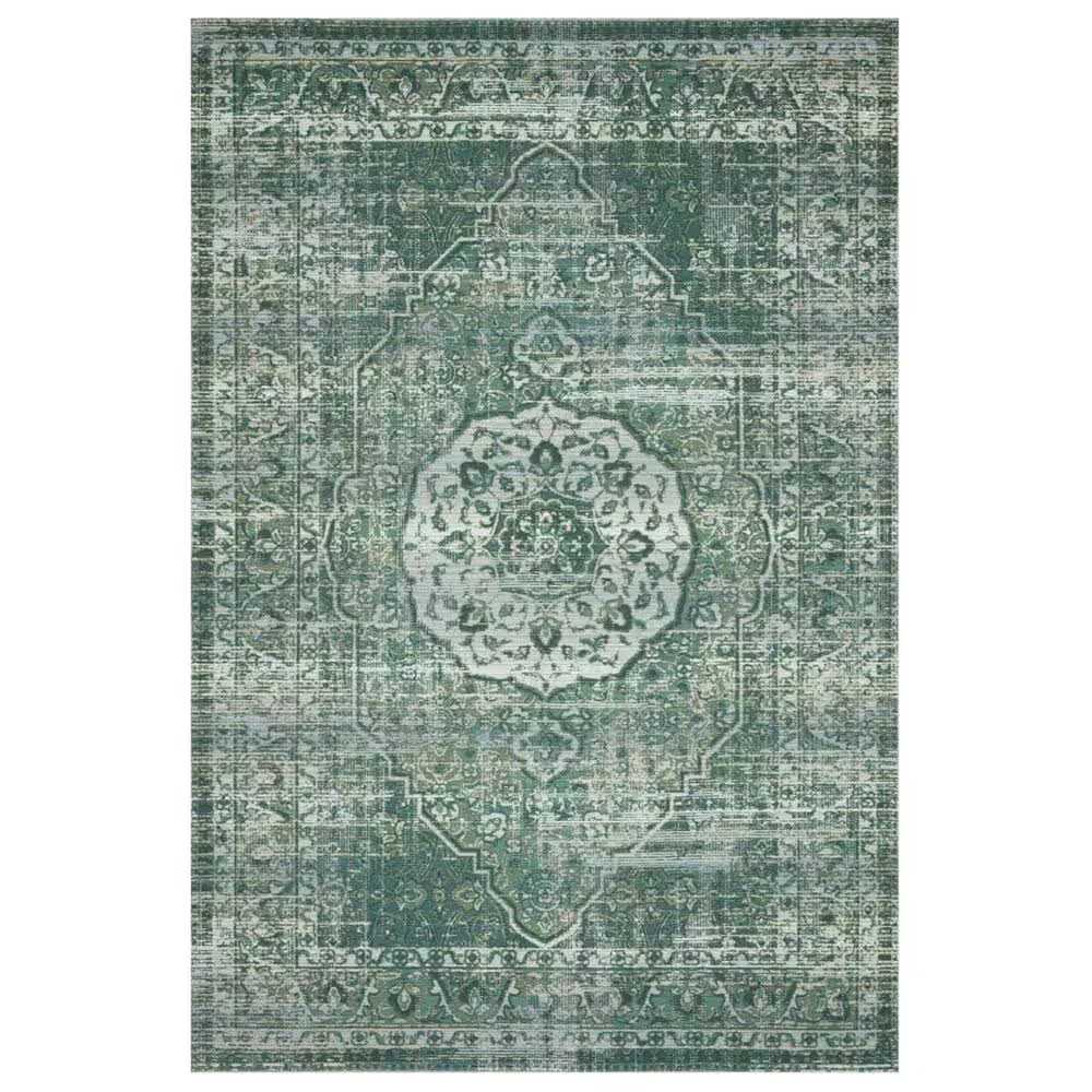 Loloi Mika 5'3" x 7'8" Green and Mist Area Performance Rug