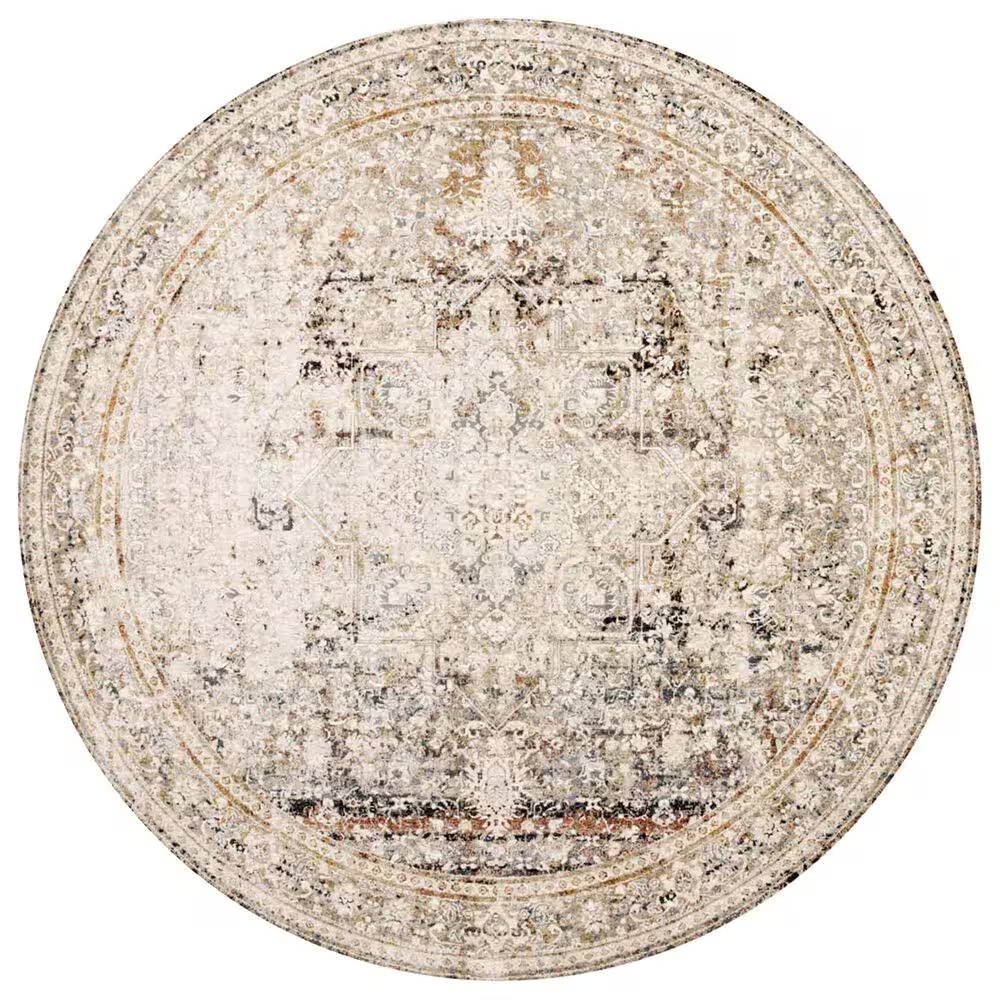 Loloi Theia THE-05 7'10" Round Taupe and Brick