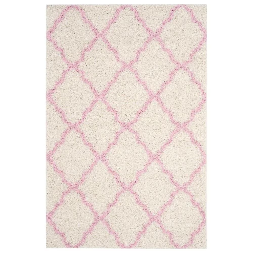 Safavieh Dallas Shag SGD257P 4' x 6' Ivory and Light Pink Area Rug