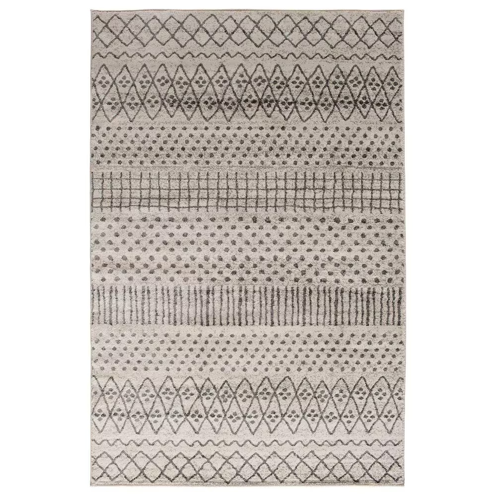 Central Oriental Corso Alvis 7'10" x 9'10" Off White and Grey Area Rug