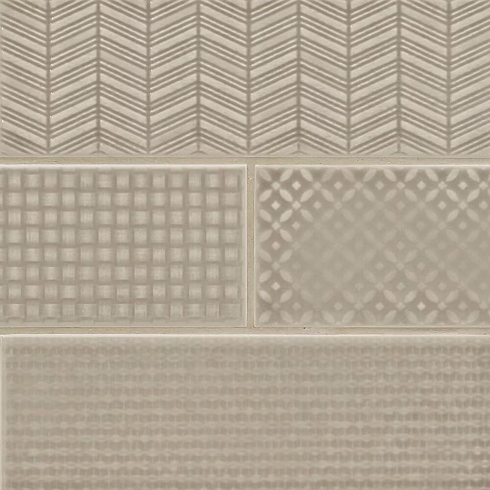 MS International Urbano Warm Concrete 3D Mix 4" x 12" Ceramic Tile Textured