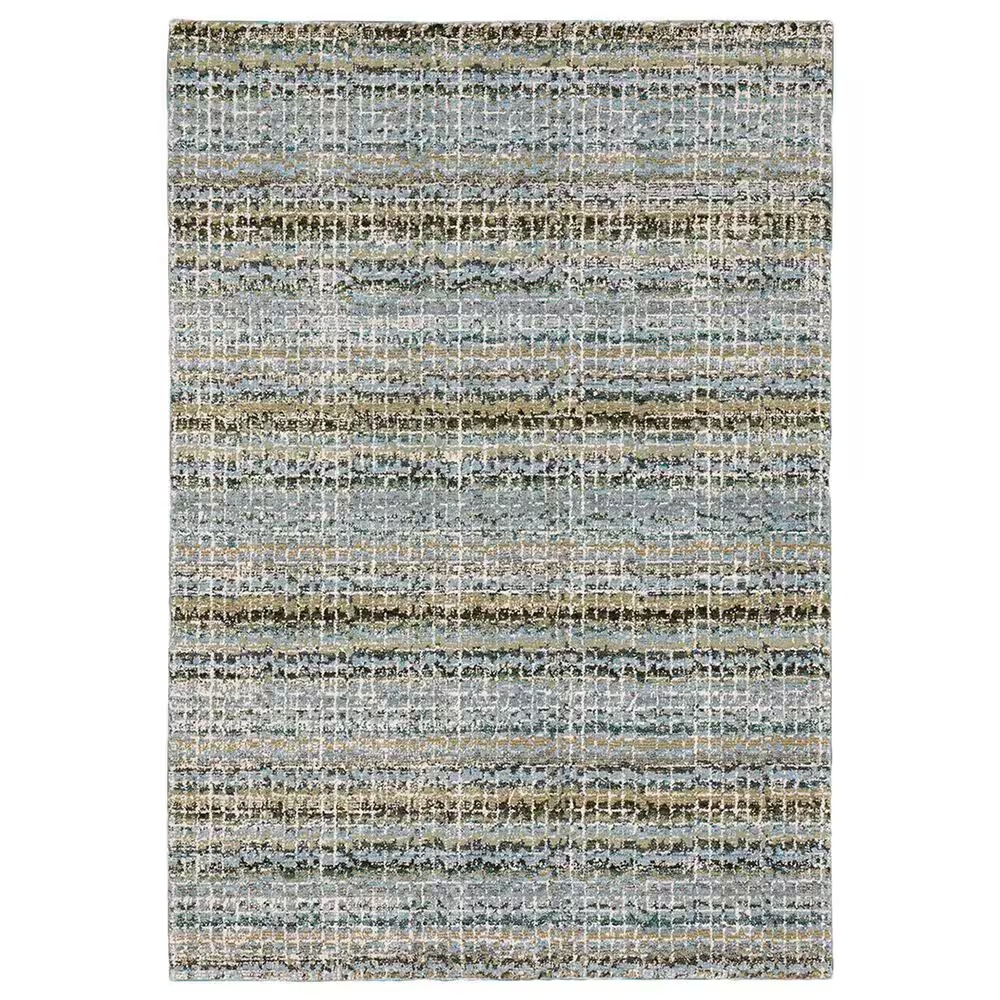 Oriental Weavers Atlas Stripe 747B0 1'10" x 3'2" Blue and Green Scatter Rug