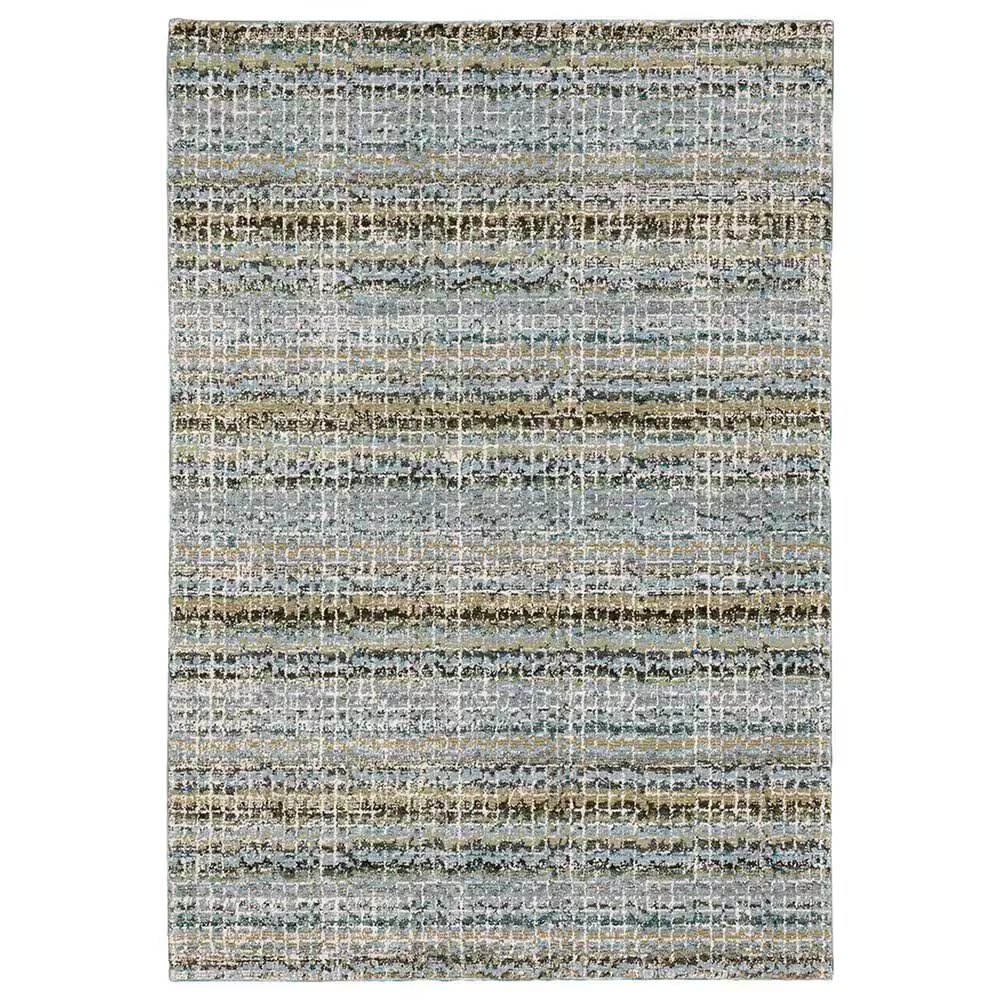Oriental Weavers Atlas Stripe 747B0 7'10" x 10'10" Blue Area Rug
